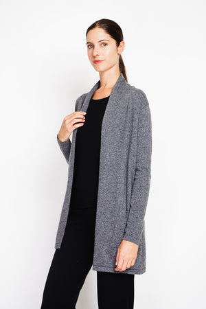 Long shawl collar cardigan with pockets