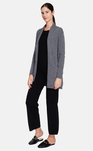Long shawl collar cardigan with pockets