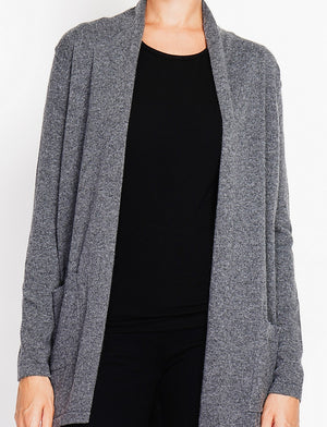 Long shawl collar cardigan with pockets