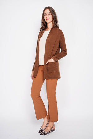Long shawl collar cardigan with pockets