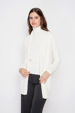 Long shawl collar cardigan with pockets