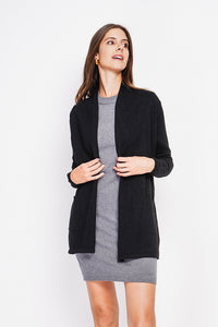 Long shawl collar cardigan with pockets