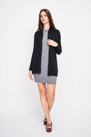 Long shawl collar cardigan with pockets