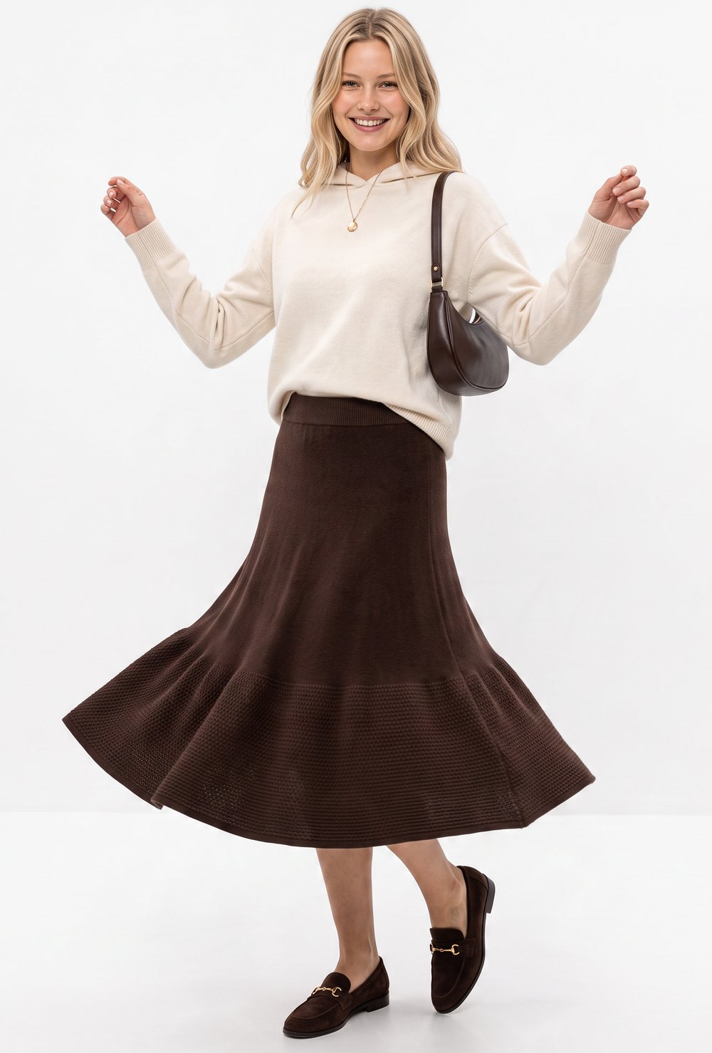 Jupe longue tricot fantaisie