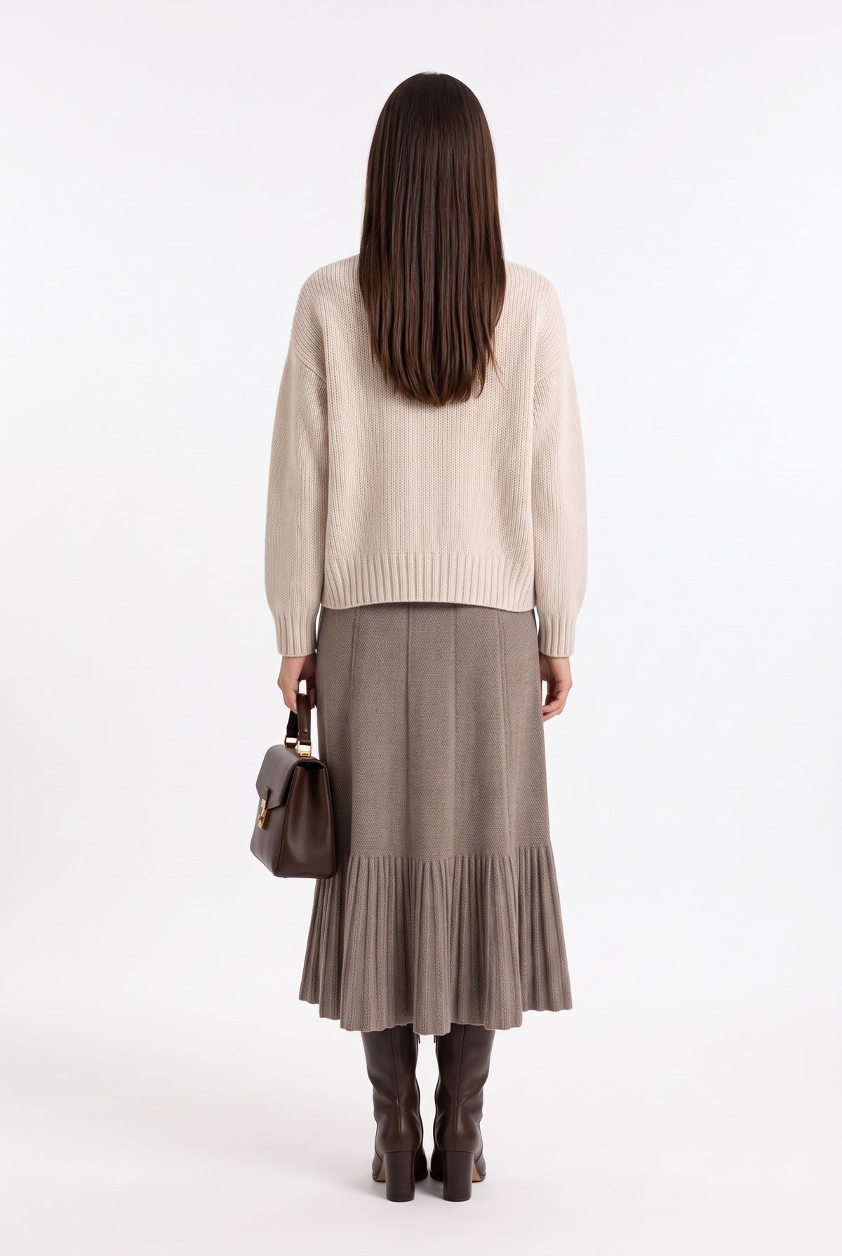 Jupe longue tricot fantaisie – Désert – William de Faye