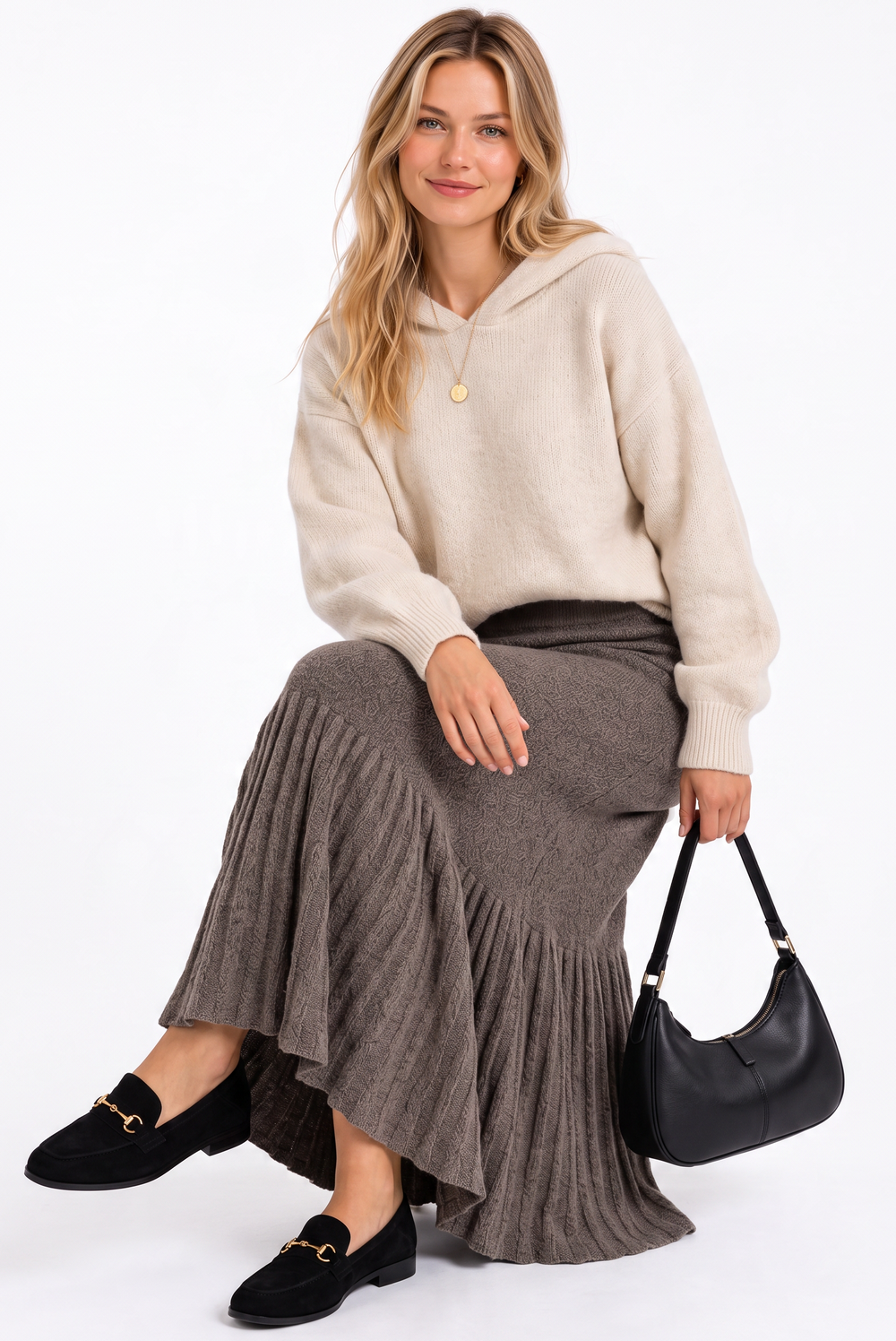 Jupe longue tricot fantaisie