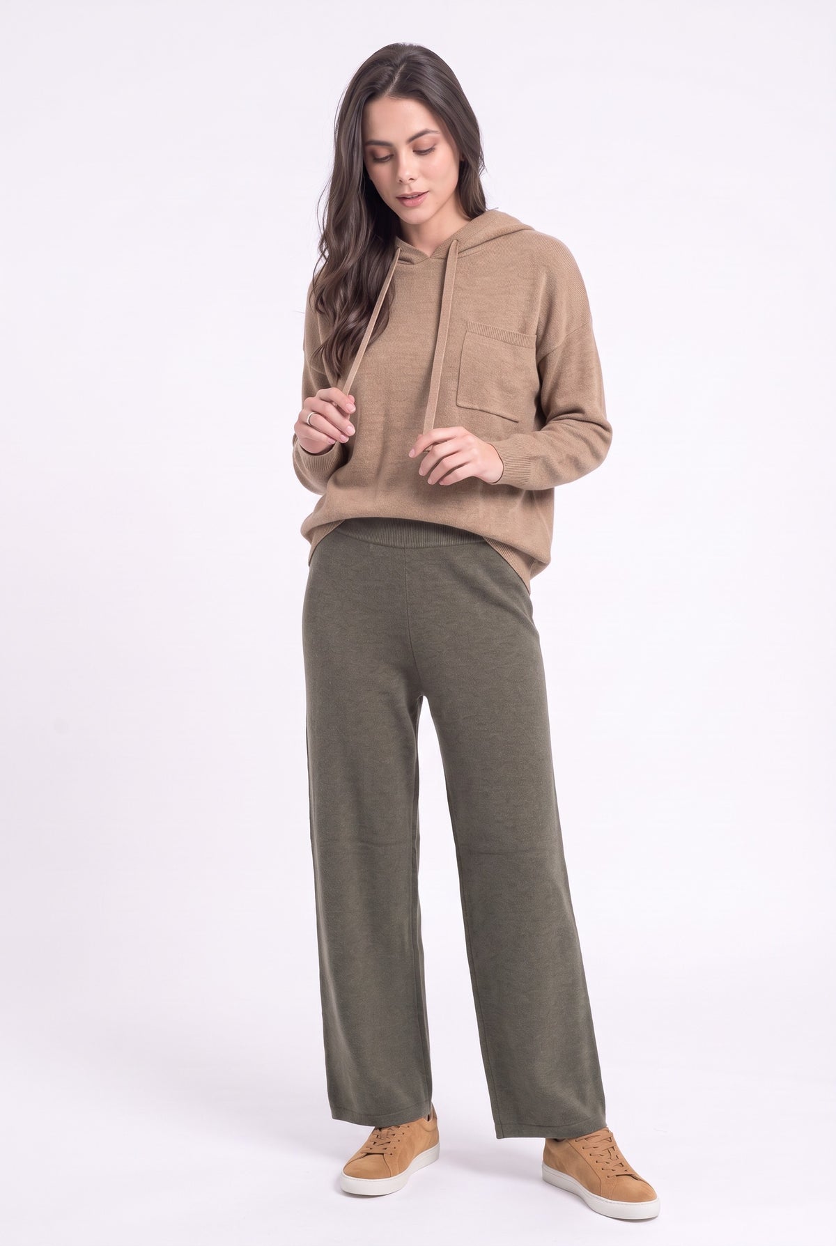 Pantalon large poches plaquées – Kaki – William de Faye