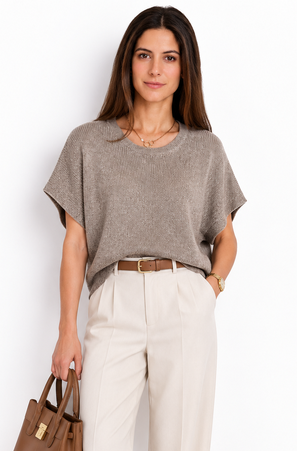 Pull col rond manches chauve-souris – Désert – William de Faye