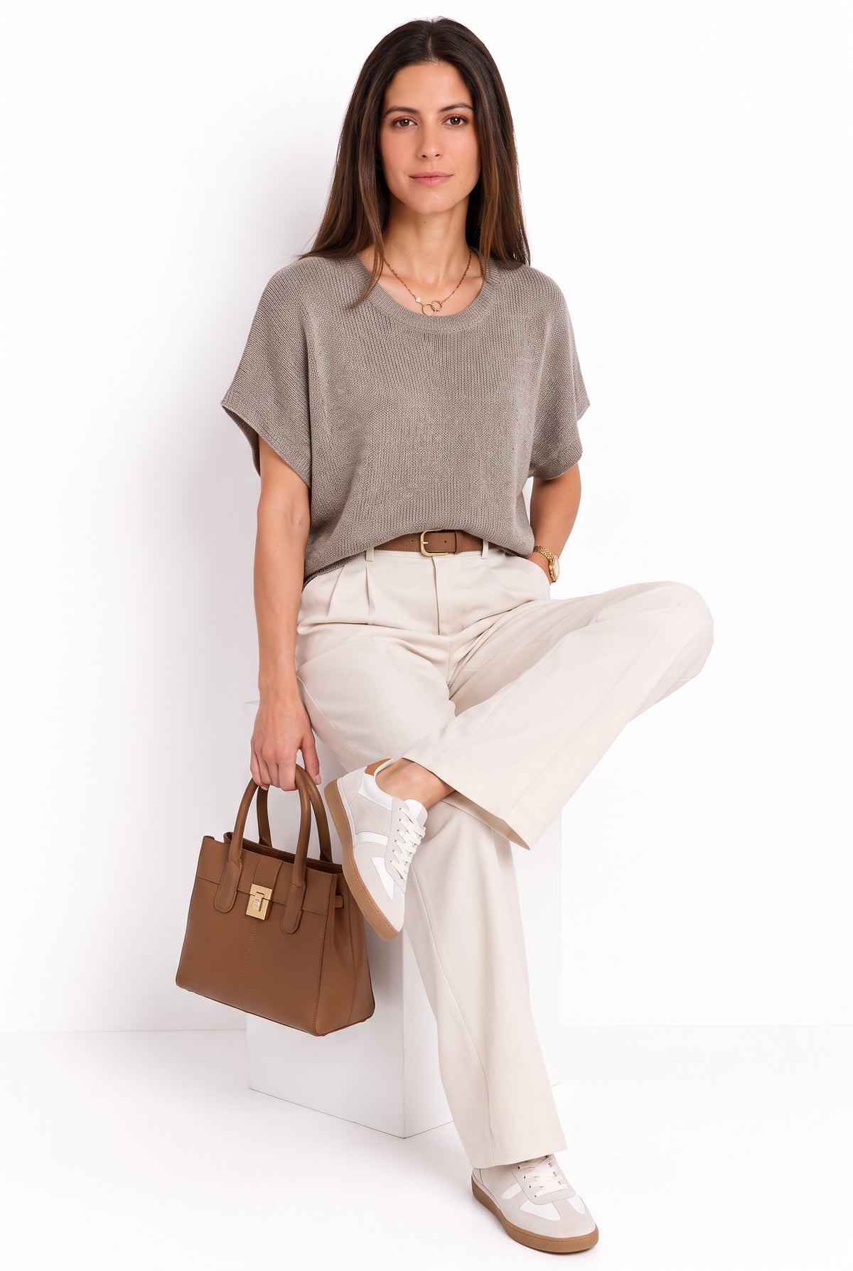 Pull col rond manches chauve-souris – Désert – William de Faye