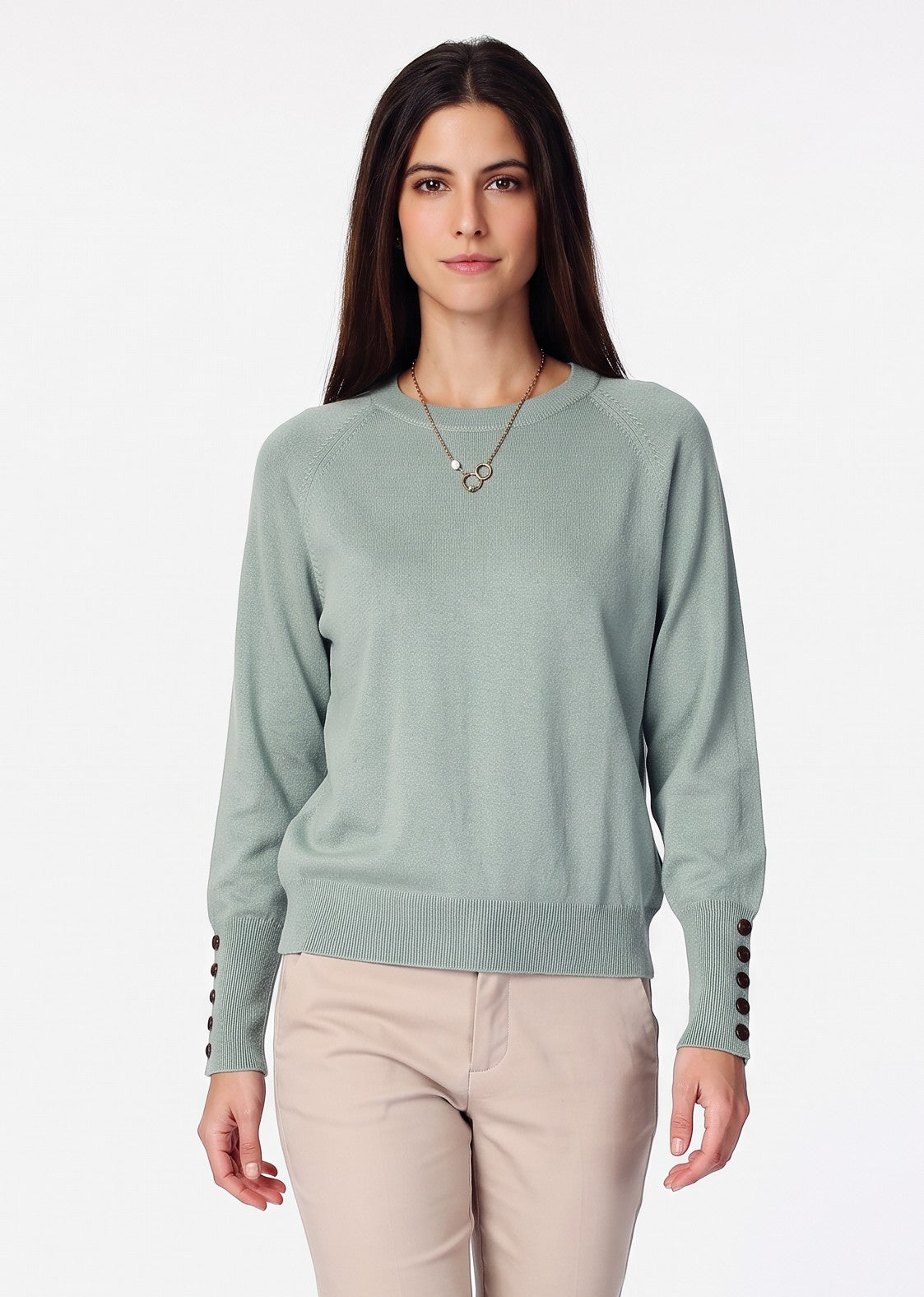 Pull oversize manches ballon – Vert jade – William de Faye