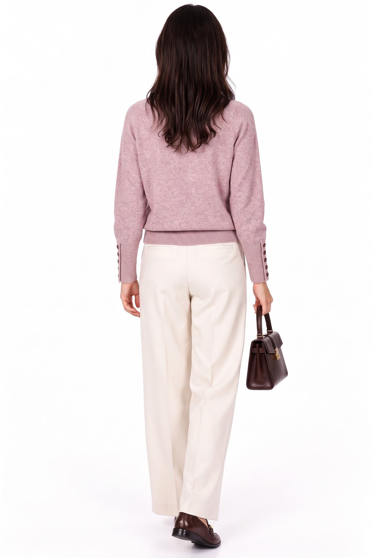 Pull oversize manches ballon – Vieux rose – William de Faye