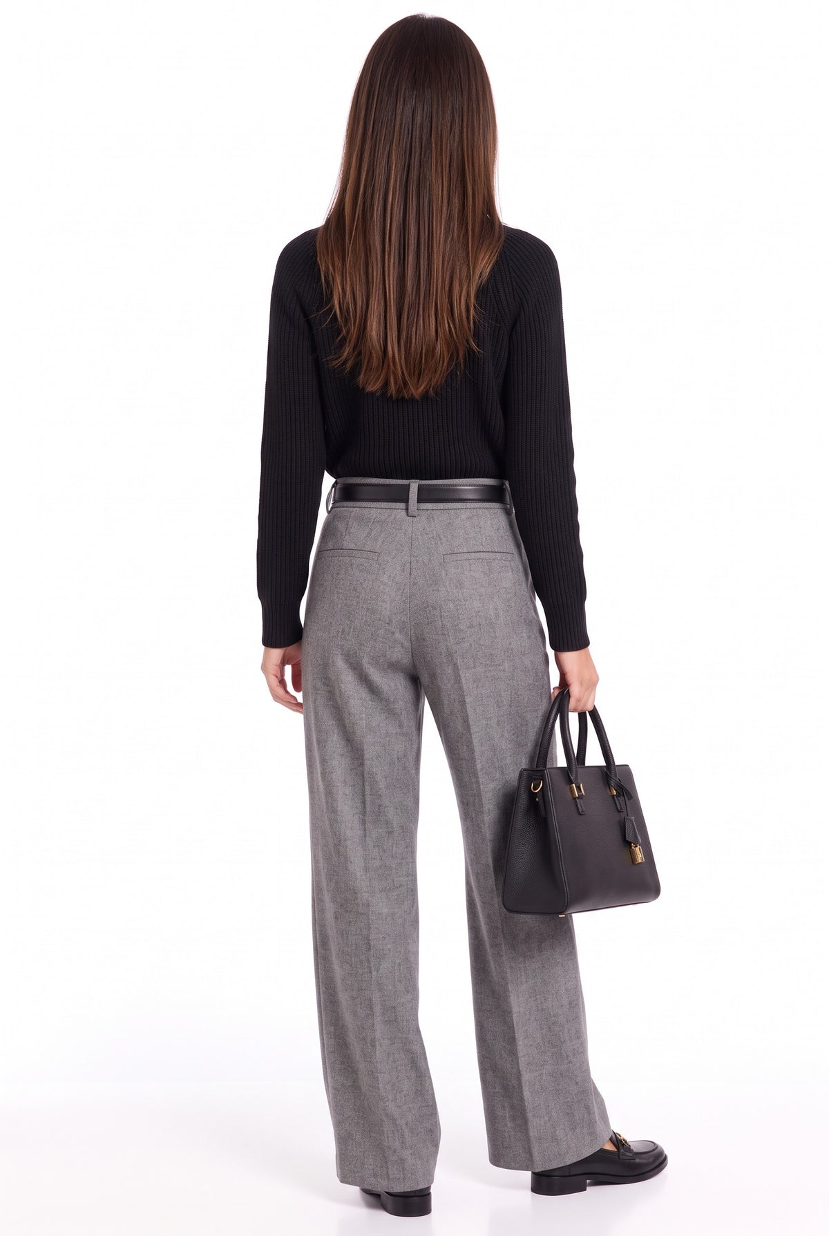 Gilet col montant boutonné oversize – Noir – William de Faye