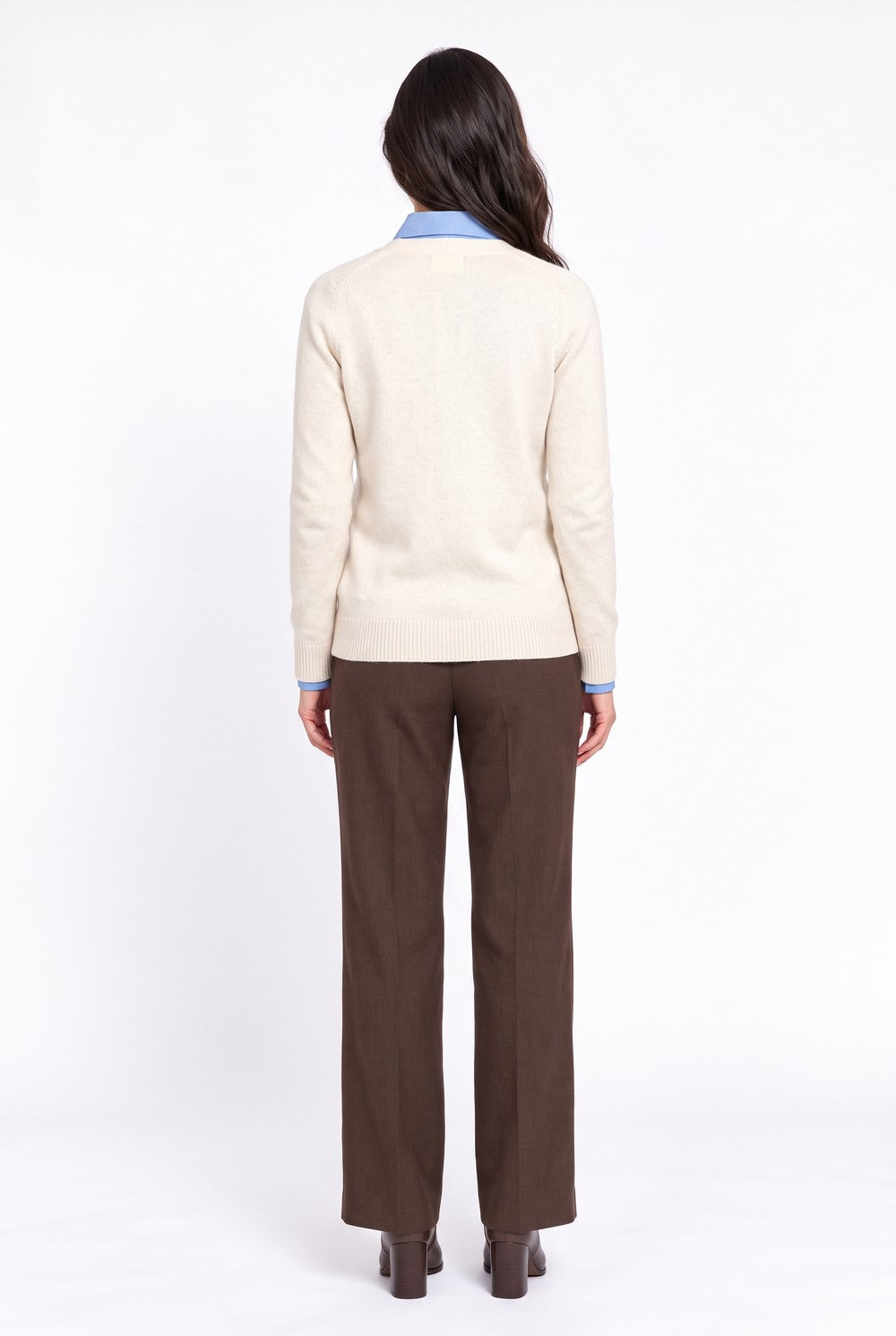 Gilet long oversize à poches – Blanc cassé – William de Faye