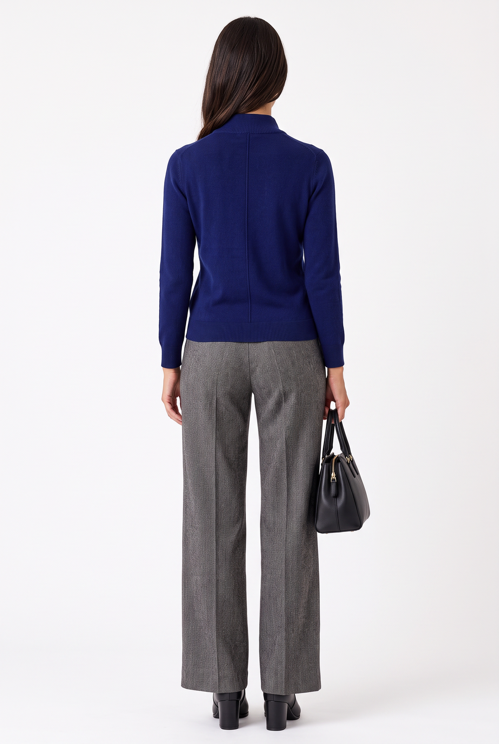 Gilet zippé classique 2 fils – Bleu nuit – William de Faye