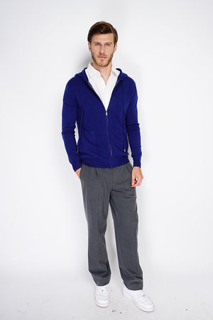 Zipped vest in long-sleeved knitted hoods