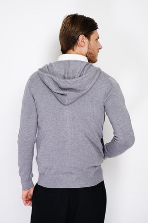 Zipped vest in long-sleeved knitted hoods