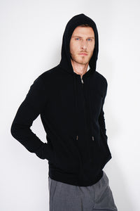 Zipped vest in long-sleeved knitted hoods