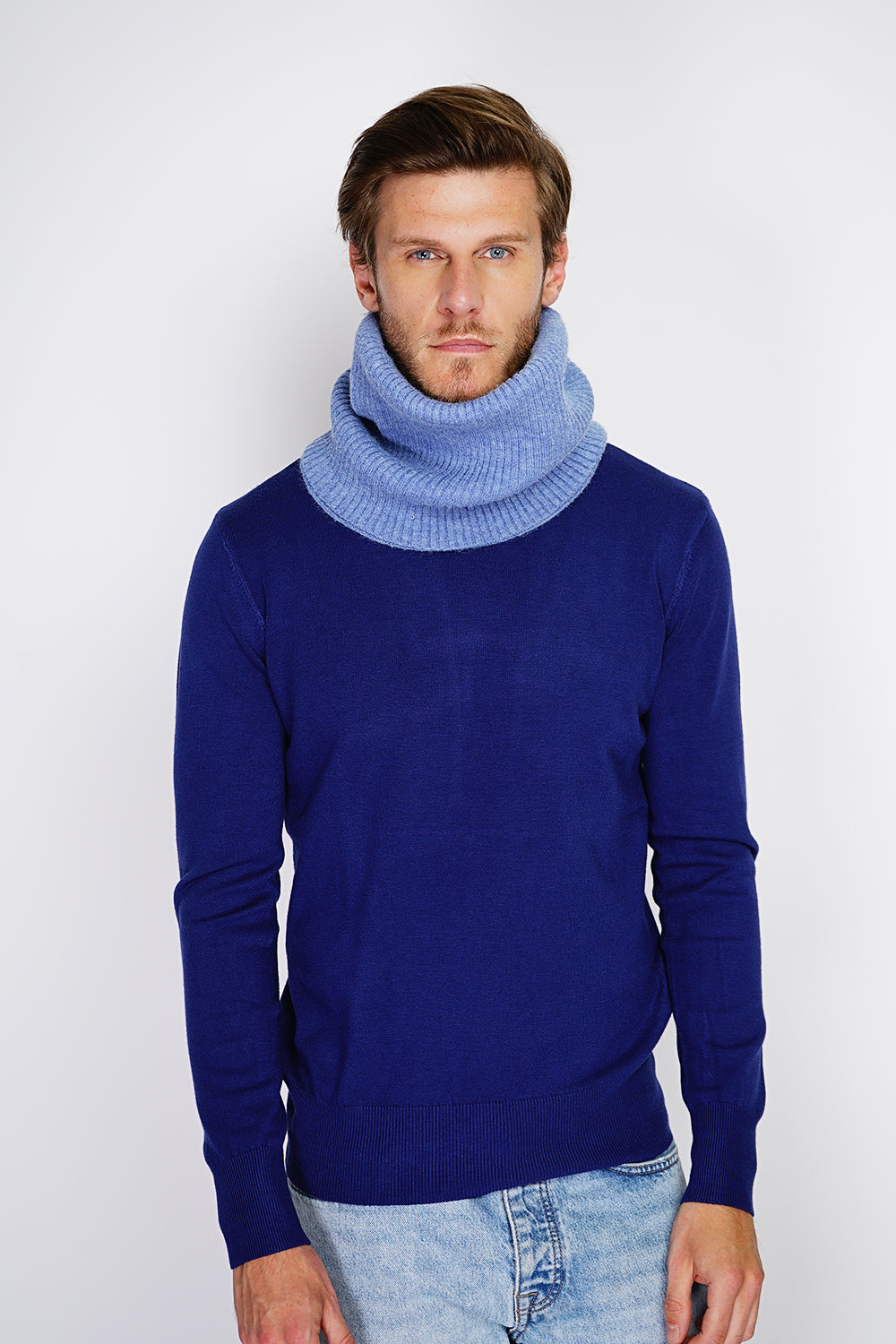 Tour de cou en jersey – Bleu jean – William de Faye