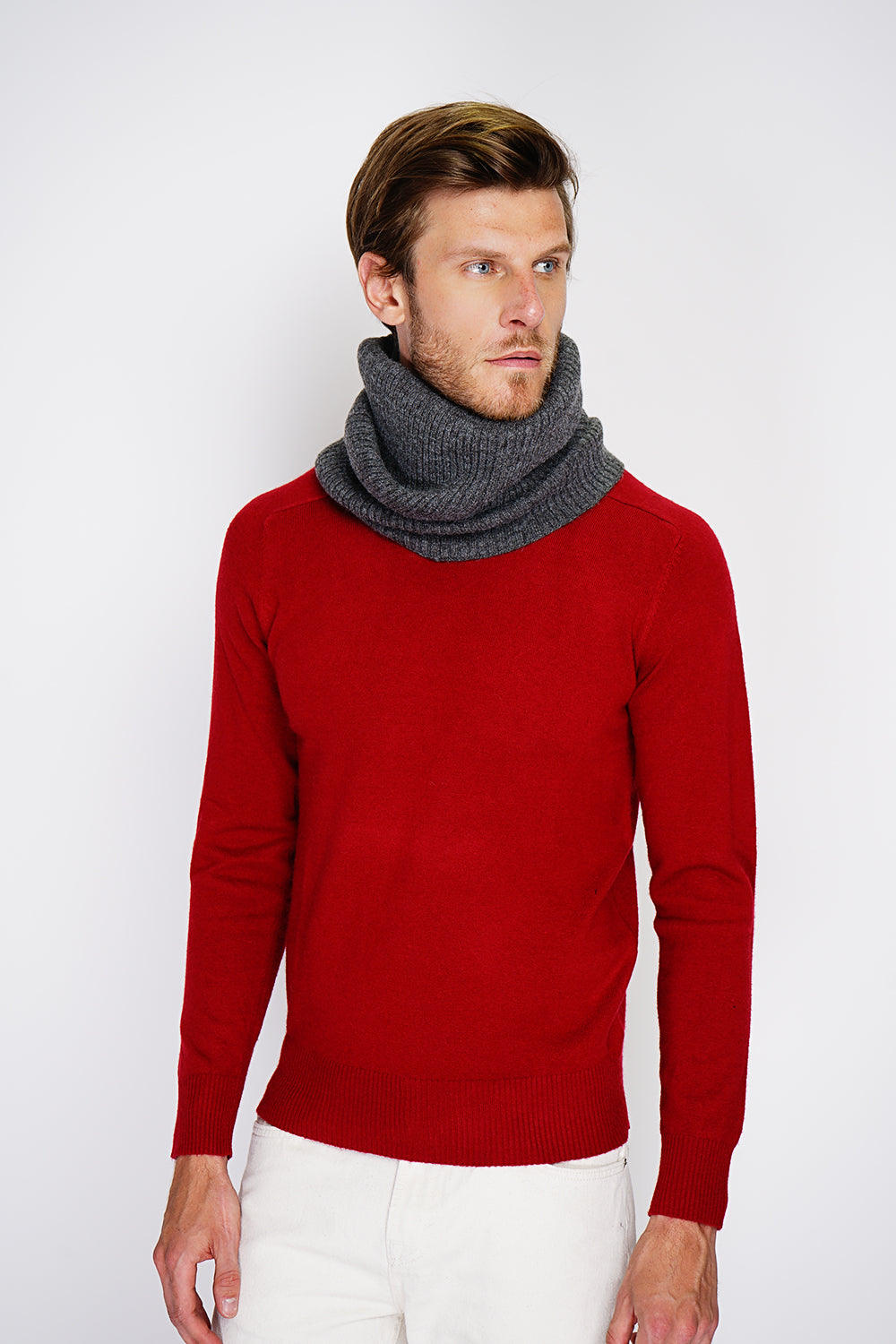 Tour de cou en jersey – Gris foncé – William de Faye