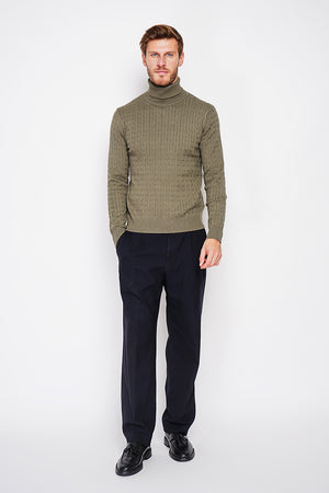 Long Sleeve Twisted Turtleneck Sweater