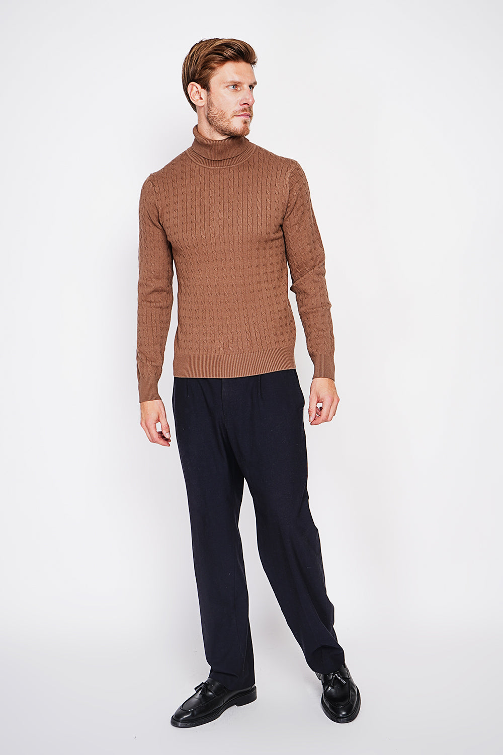 Long Sleeve Twisted Turtleneck Sweater