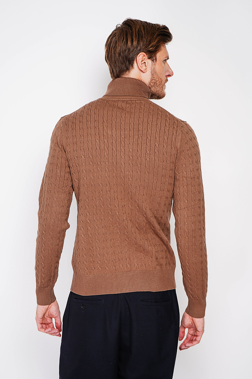 Long Sleeve Twisted Turtleneck Sweater