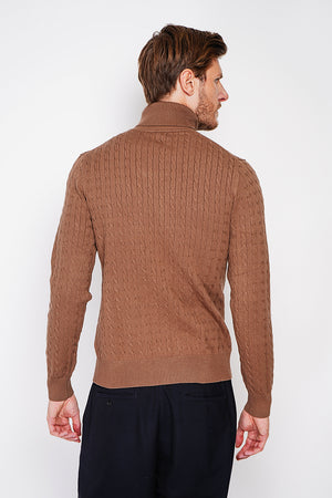 Long Sleeve Twisted Turtleneck Sweater