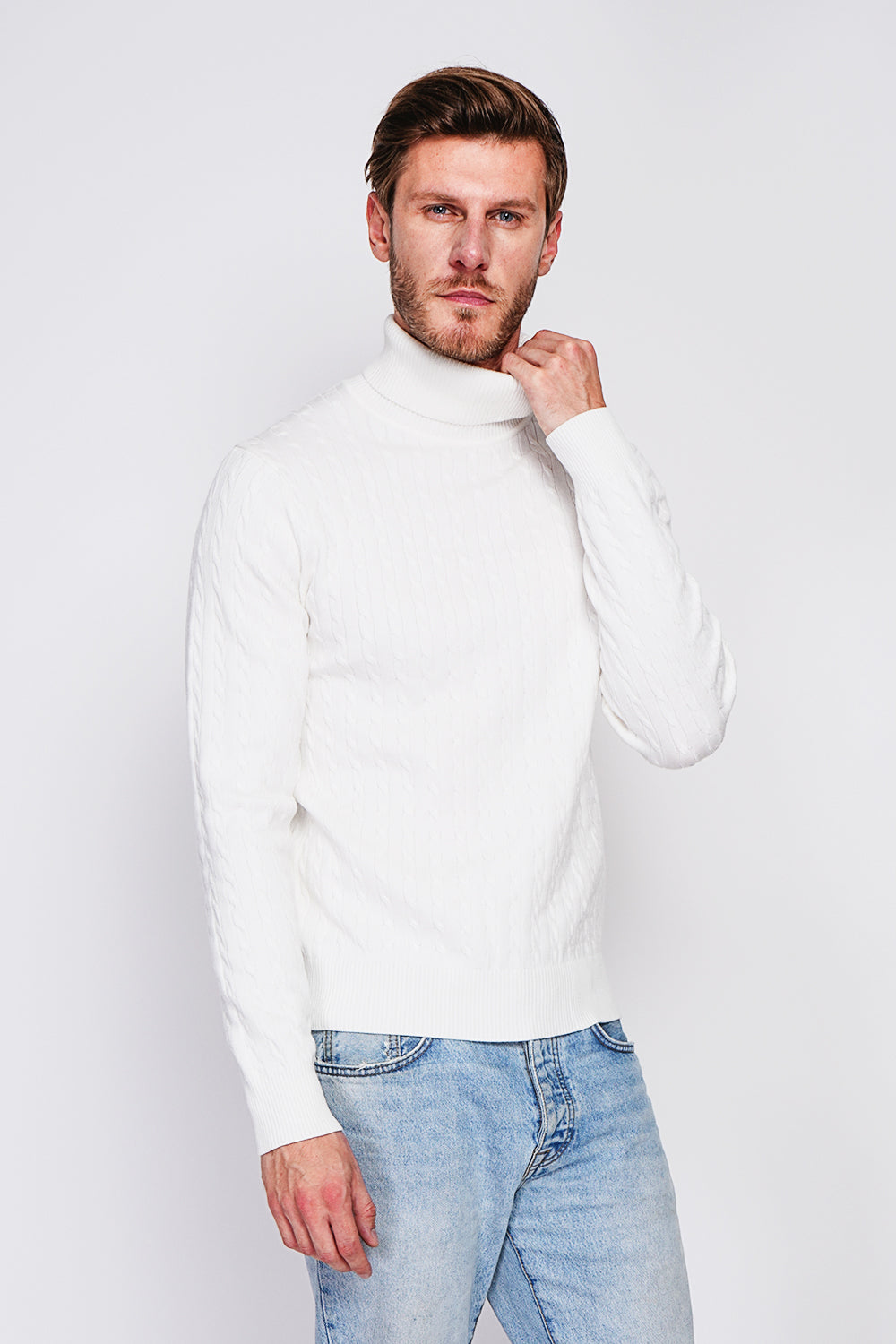 Long Sleeve Twisted Turtleneck Sweater
