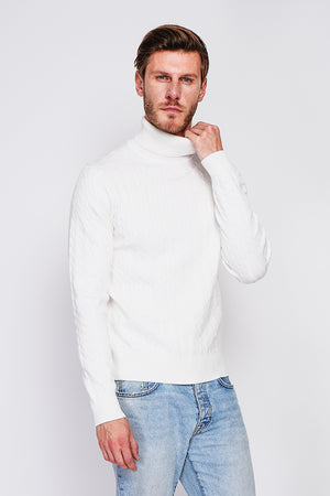 Long Sleeve Twisted Turtleneck Sweater