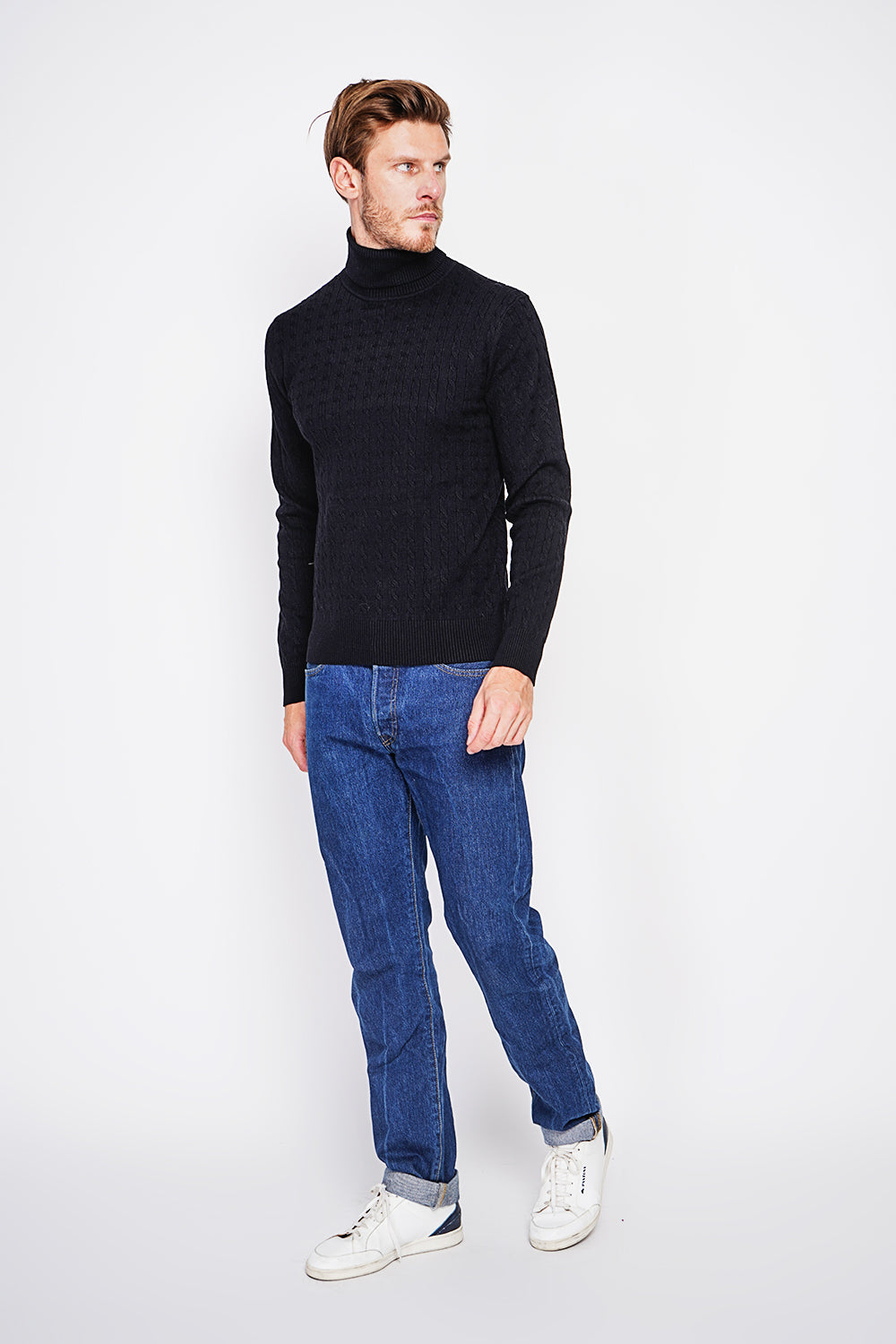 Long Sleeve Twisted Turtleneck Sweater