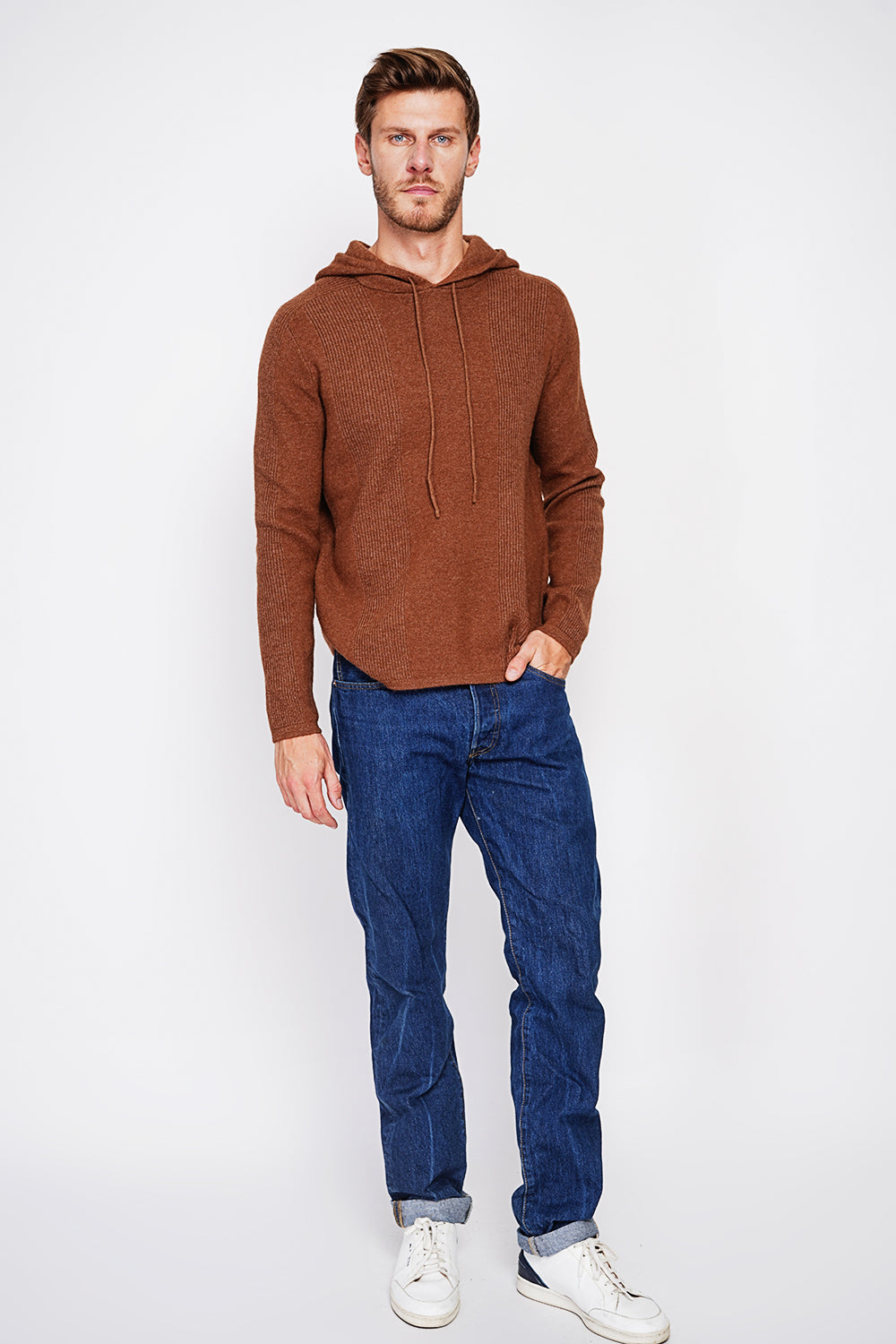 Long Sleeve Ribbed Hoodie