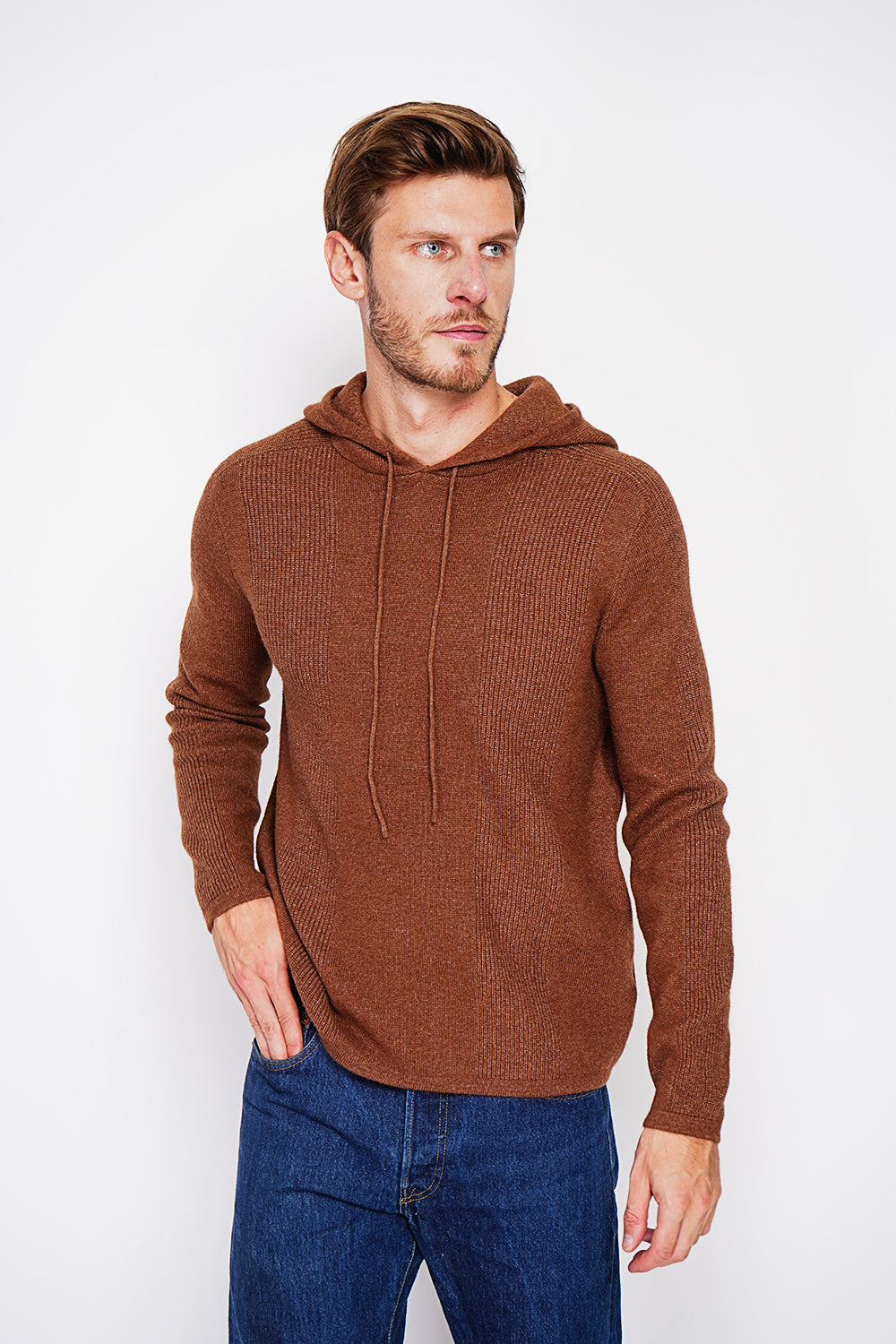 Long Sleeve Ribbed Hoodie