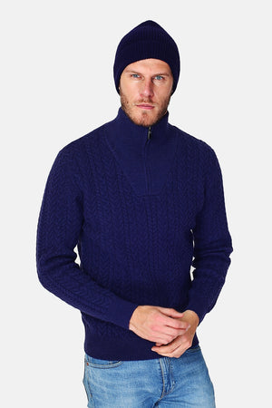 Mixed hat in 4-ply English ribbing