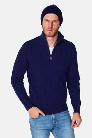 Mixed hat in 4-ply English ribbing