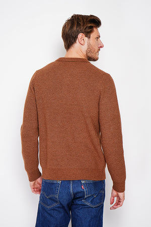 Half-zip polo sweater with long sleeves in 6 threads