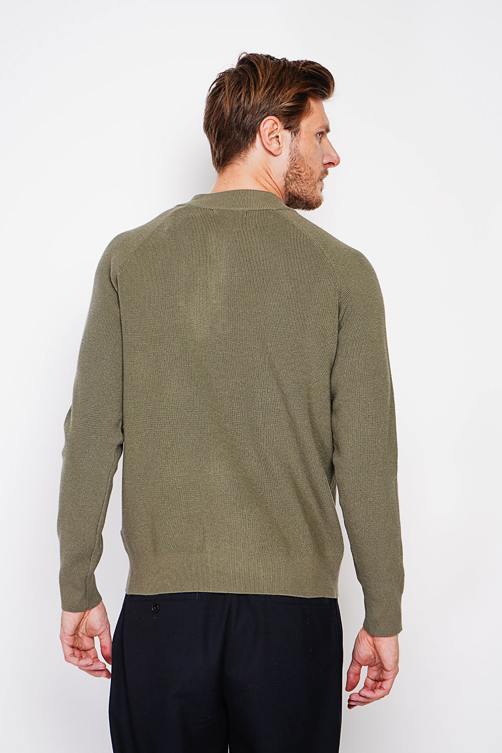 Half-zip polo sweater with long sleeves in 6 threads