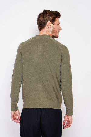 Half-zip polo sweater with long sleeves in 6 threads