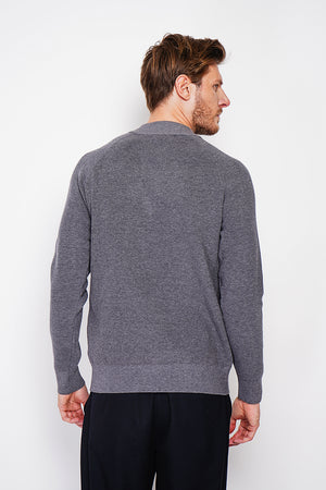 Half-zip polo sweater with long sleeves in 6 threads