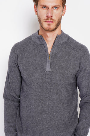 Half-zip polo sweater with long sleeves in 6 threads