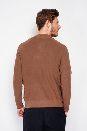 Half-zip polo sweater with long sleeves in 6 threads