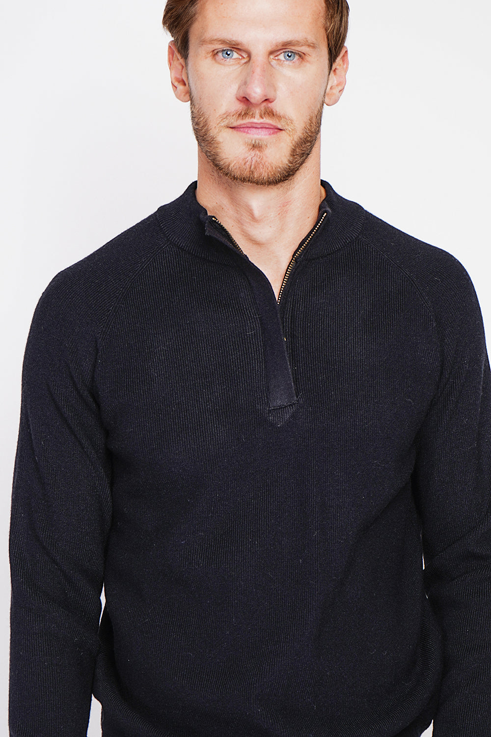 Half-zip polo sweater with long sleeves in 6 threads