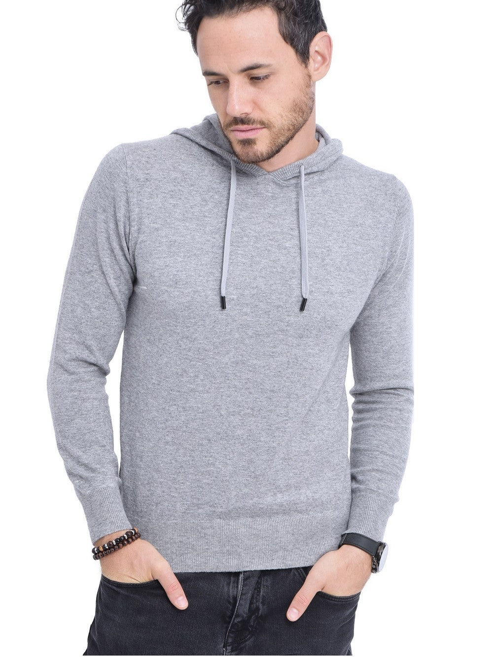 Pull homme à capuche – Gris – William de Faye