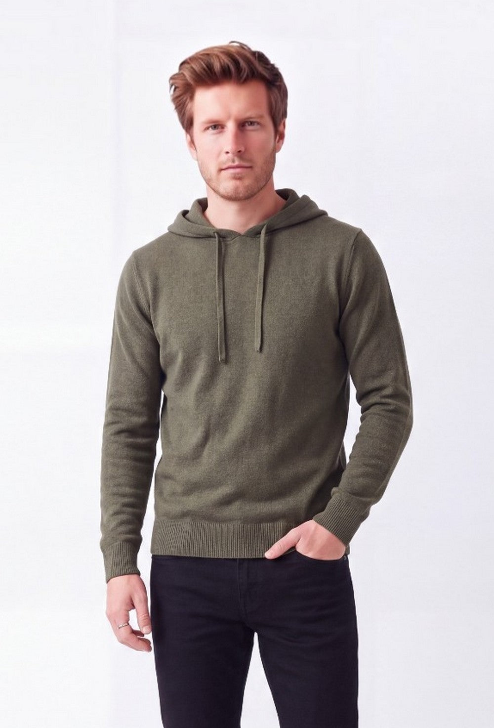 Pull homme à capuche – Kaki – William de Faye