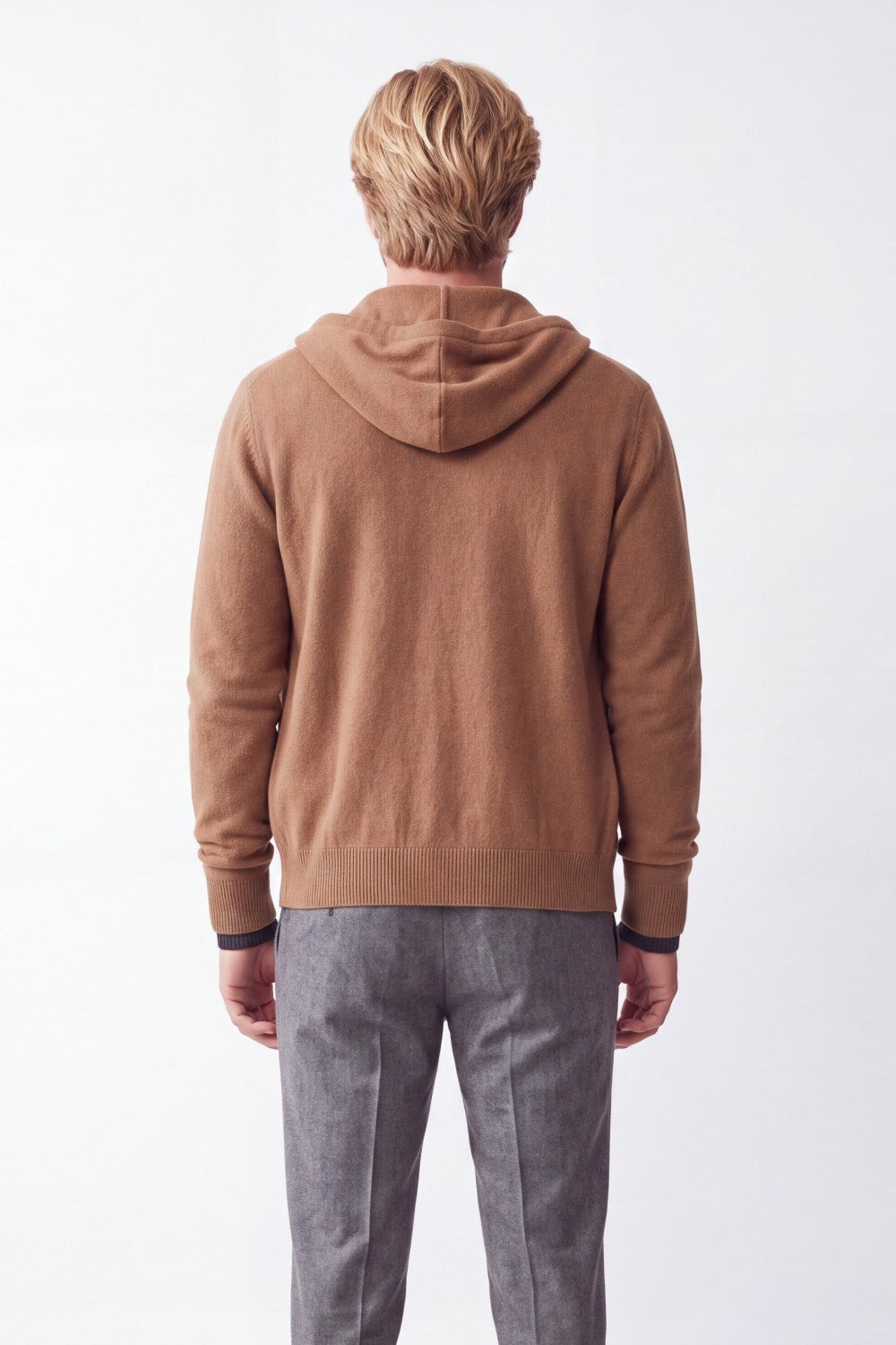 Gilet homme zippé à capuche – Camel – William de Faye
