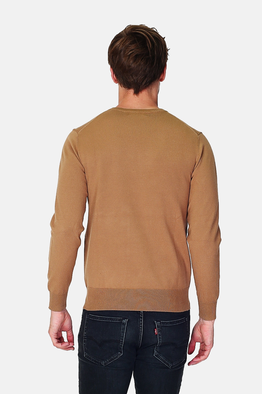 Fancy knit crewneck sweater in 3 threads with long sleeves