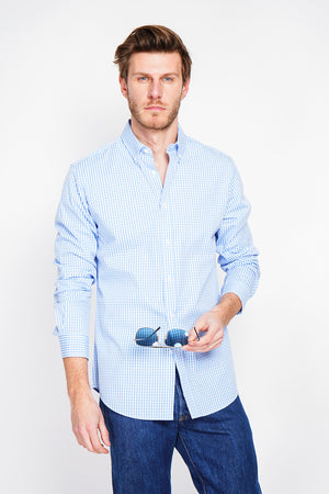 Spread Collar Twill Woven Cotton Shirt