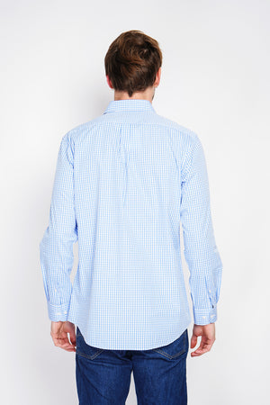 Spread Collar Twill Woven Cotton Shirt