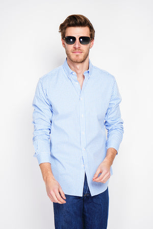 Spread Collar Twill Woven Cotton Shirt