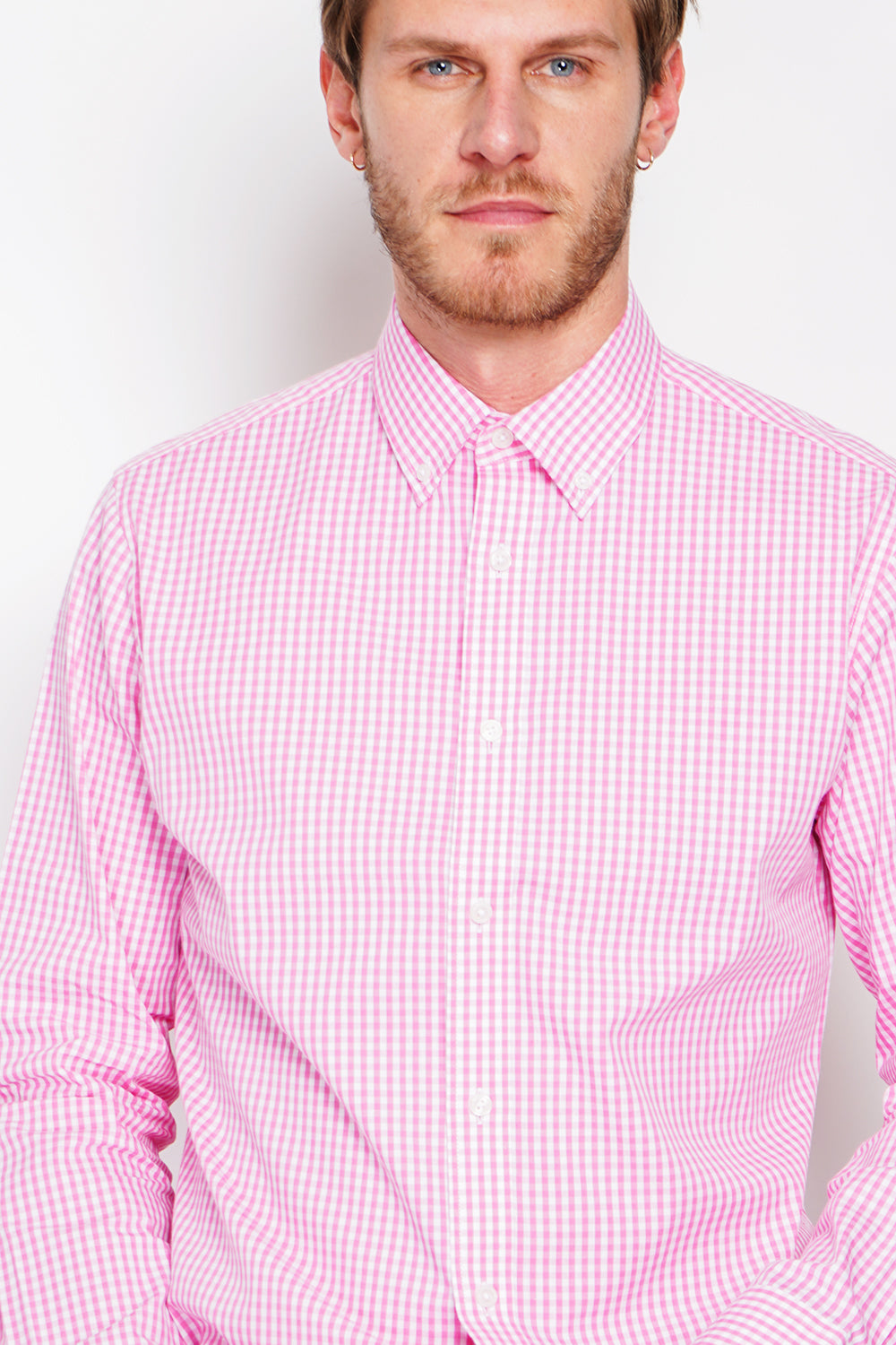 Spread Collar Twill Woven Cotton Shirt