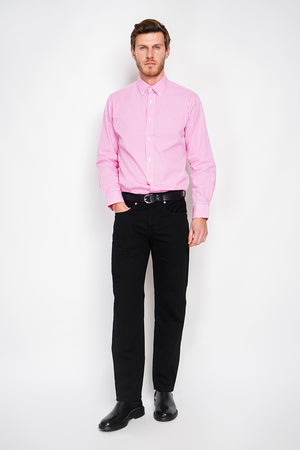 Spread Collar Twill Woven Cotton Shirt